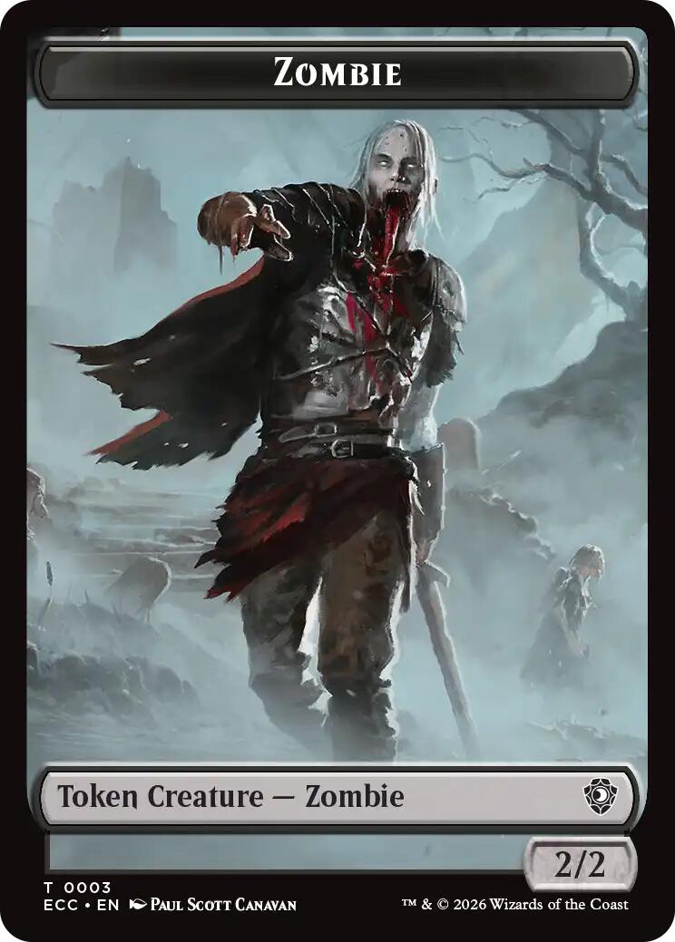 Zombie // Elf Warrior Double-Sided Token [Lorwyn Eclipsed Tokens] | Spectrum Games