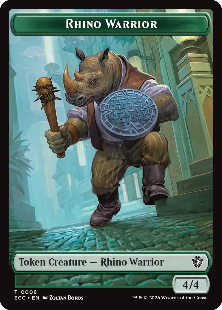 Rhino Warrior // Elemental (0010) Double-Sided Token [Lorwyn Eclipsed Tokens] | Spectrum Games