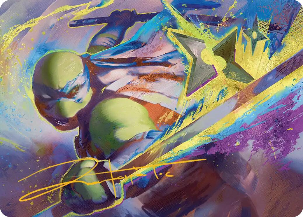 Leonardo's Technique Art Card (Gold-Stamped Signature) [Teenage Mutant Ninja Turtles Art Series] | Spectrum Games