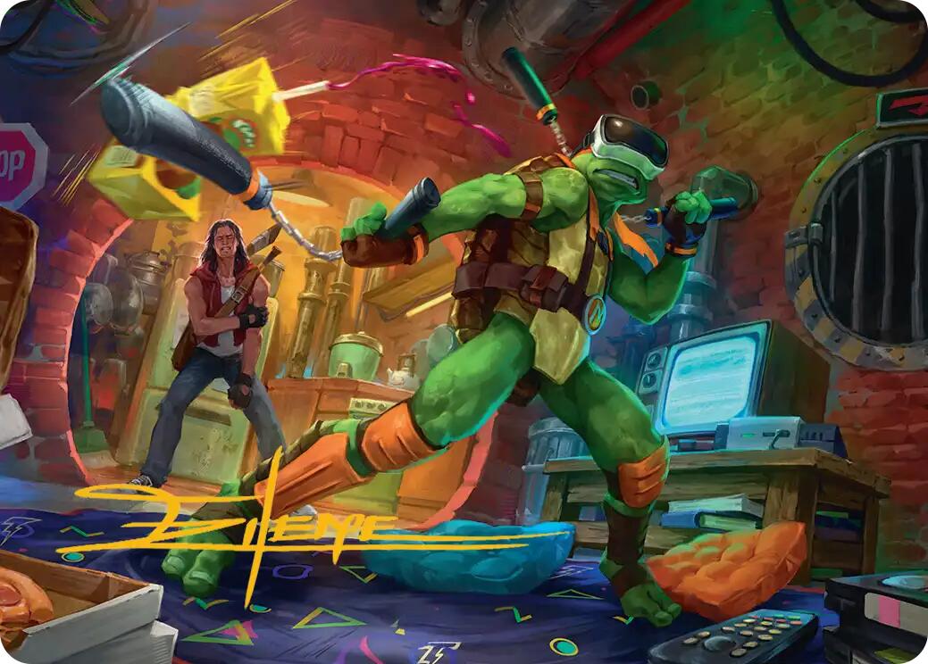 Michelangelo, Game Master Art Card (Gold-Stamped Signature) [Teenage Mutant Ninja Turtles Art Series] | Spectrum Games