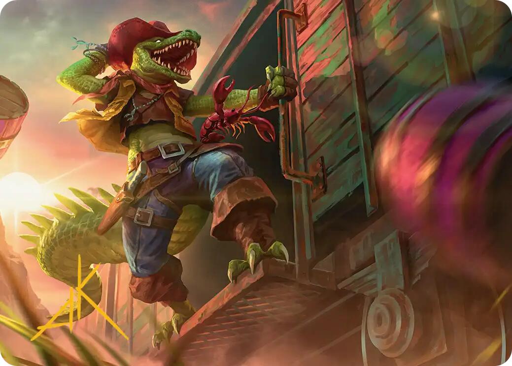 Leatherhead, Iron Gator Art Card (Gold-Stamped Signature) [Teenage Mutant Ninja Turtles Art Series] | Spectrum Games