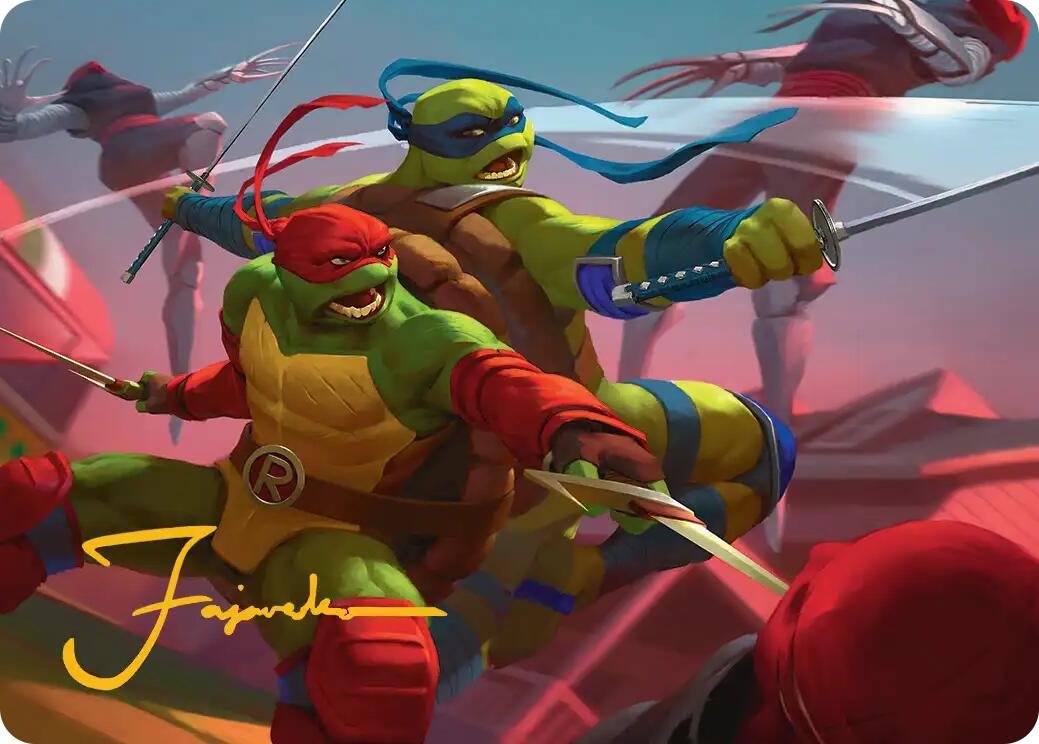 Raph & Leo, Sibling Rivals Art Card (Gold-Stamped Signature) [Teenage Mutant Ninja Turtles Art Series] | Spectrum Games