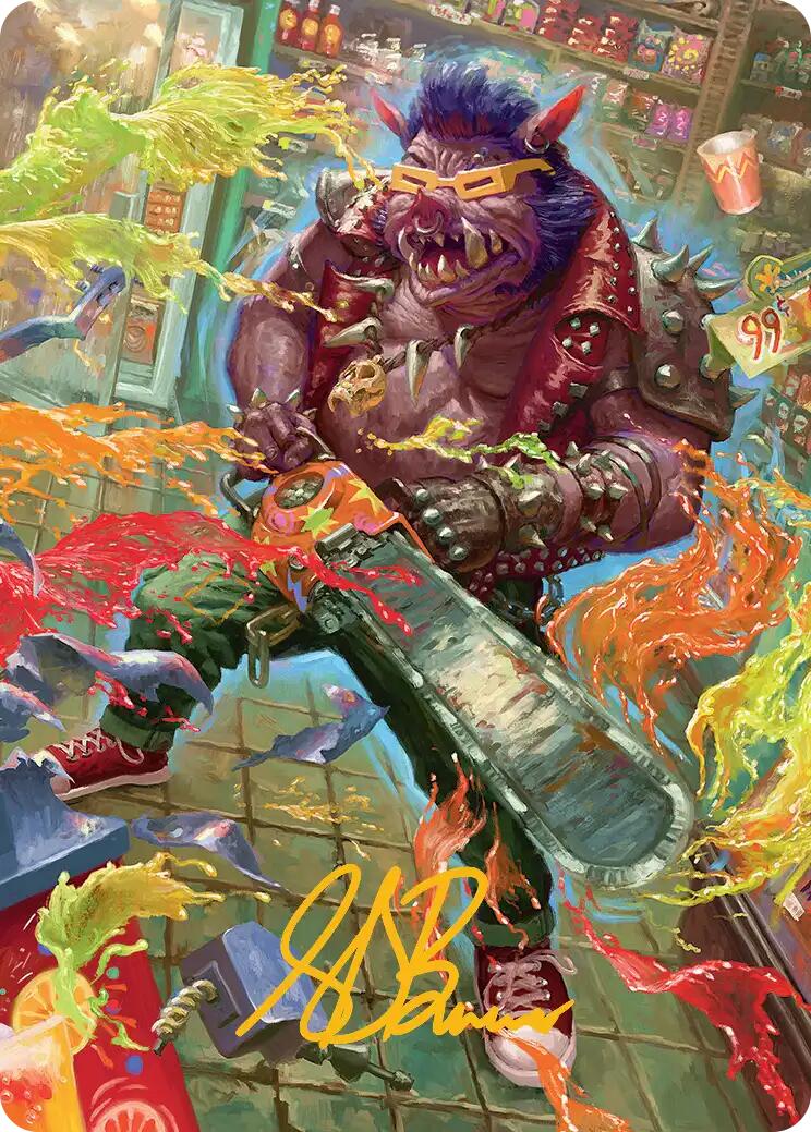 Bebop, Porcine Punk Art Card (Gold-Stamped Signature) [Teenage Mutant Ninja Turtles Art Series] | Spectrum Games