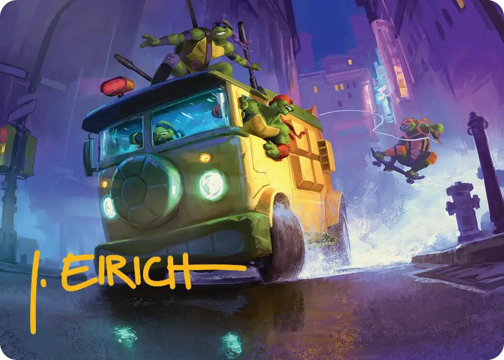 Turtle Van Art Card (Gold-Stamped Signature) [Teenage Mutant Ninja Turtles Art Series] | Spectrum Games