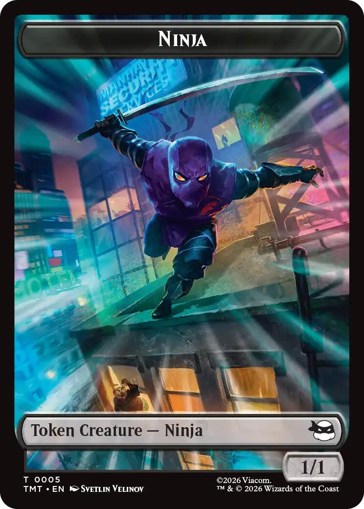Ninja // Food Double-Sided Token [Teenage Mutant Ninja Turtles Tokens] | Spectrum Games