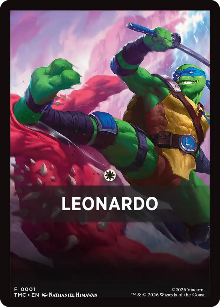Leonardo Theme Card [Teenage Mutant Ninja Turtles Commander Tokens] | Spectrum Games