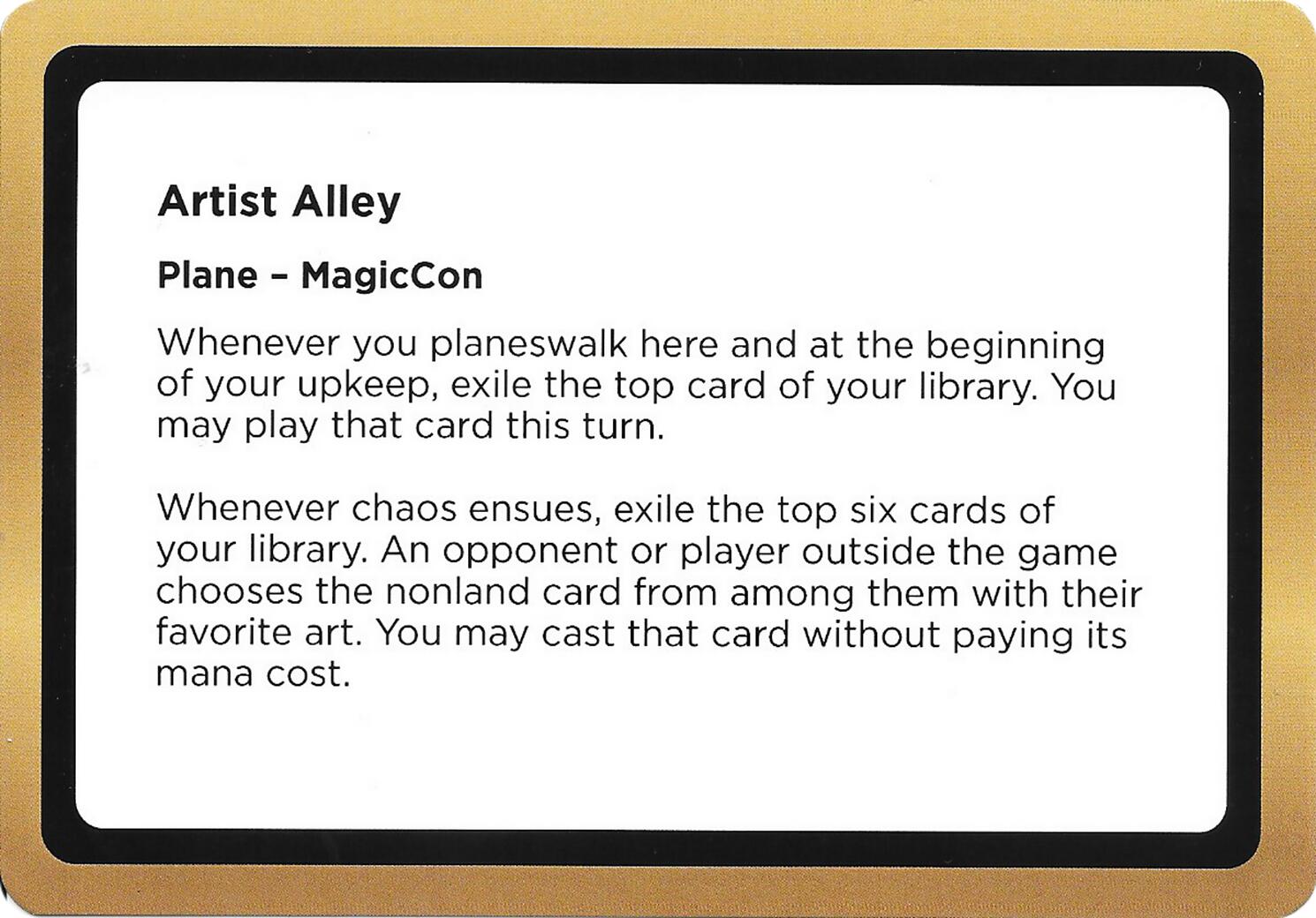 Artist Alley (Black Lotus Unknown Planechase) [Oversize Cards] | Spectrum Games