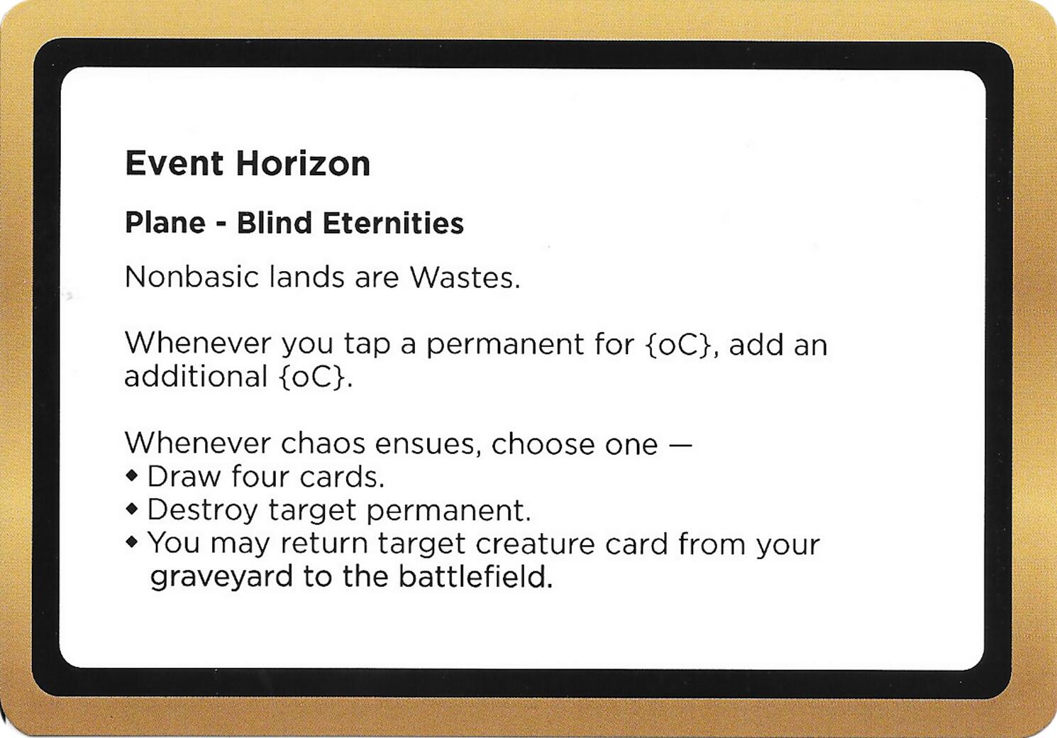 Event Horizon (Black Lotus Unknown Planechase) [Oversize Cards] | Spectrum Games