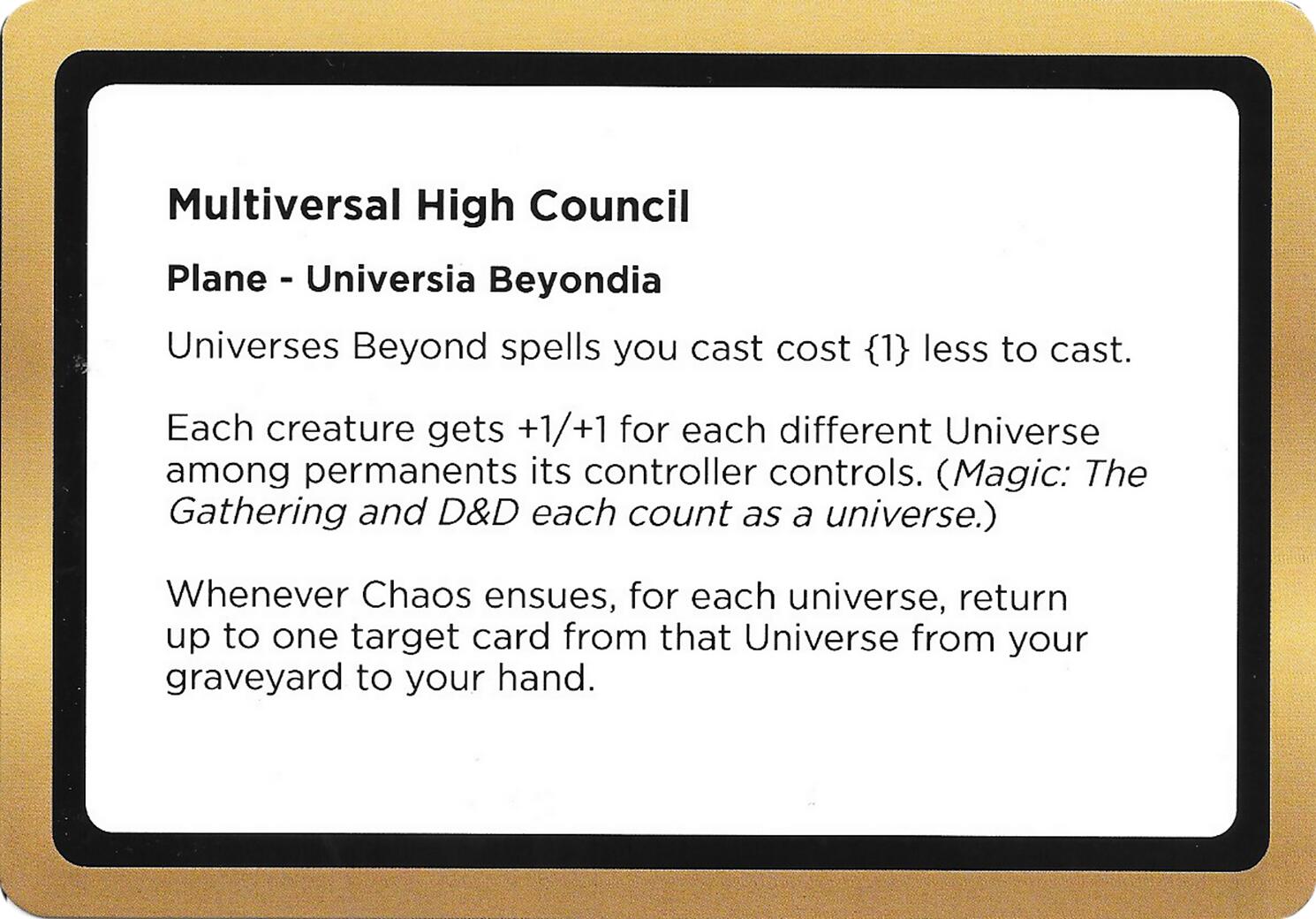 Multiversal High Council (Black Lotus Unknown Planechase) [Oversize Cards] | Spectrum Games