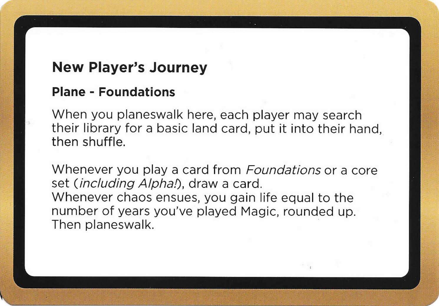 New Player's Journey (Black Lotus Unknown Planechase) [Oversize Cards] | Spectrum Games
