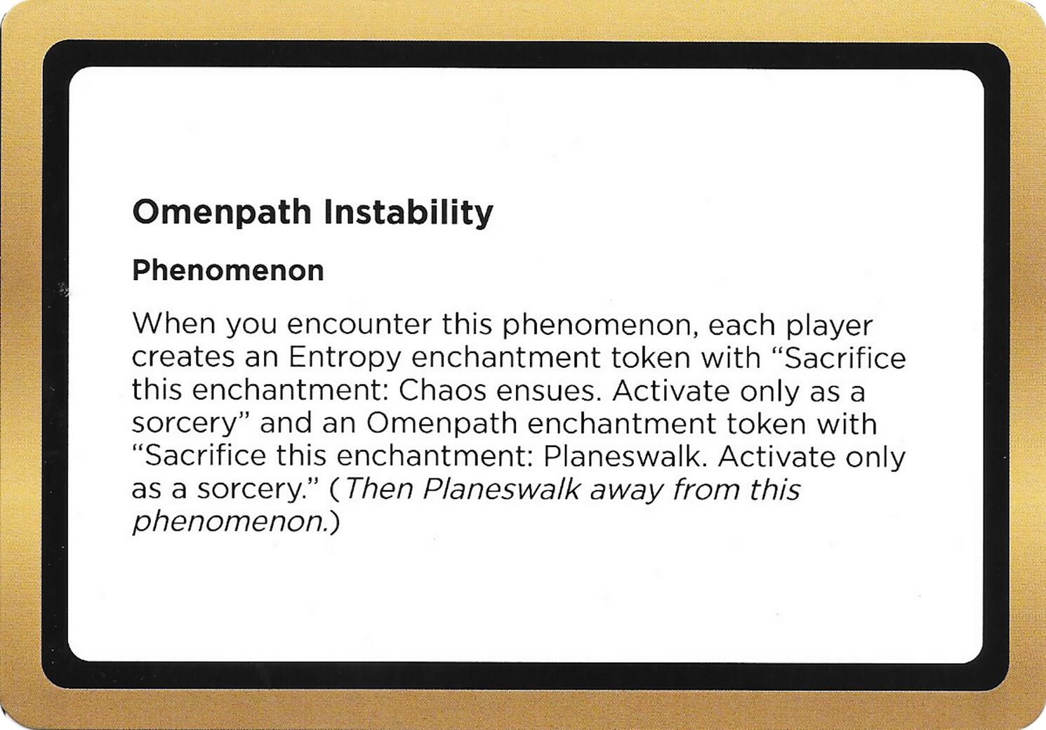 Omenpath Instability (Black Lotus Unknown Planechase) [Oversize Cards] | Spectrum Games