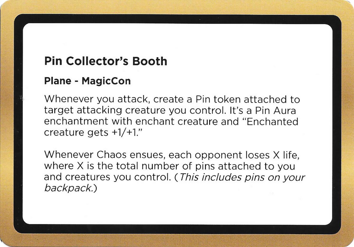 Pin Collector's Booth (Black Lotus Unknown Planechase) [Oversize Cards] | Spectrum Games