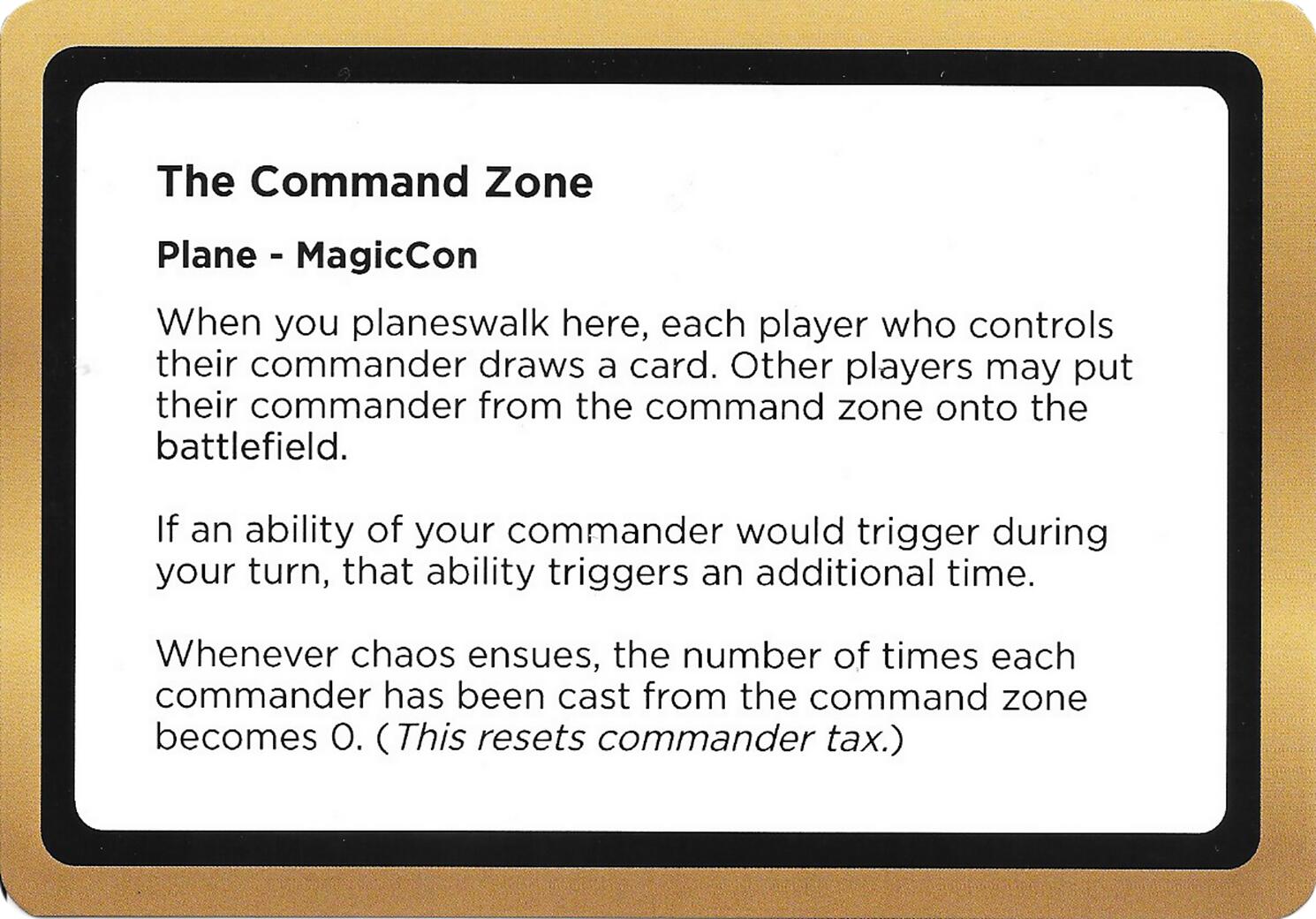 The Command Zone (Black Lotus Unknown Planechase) [Oversize Cards] | Spectrum Games