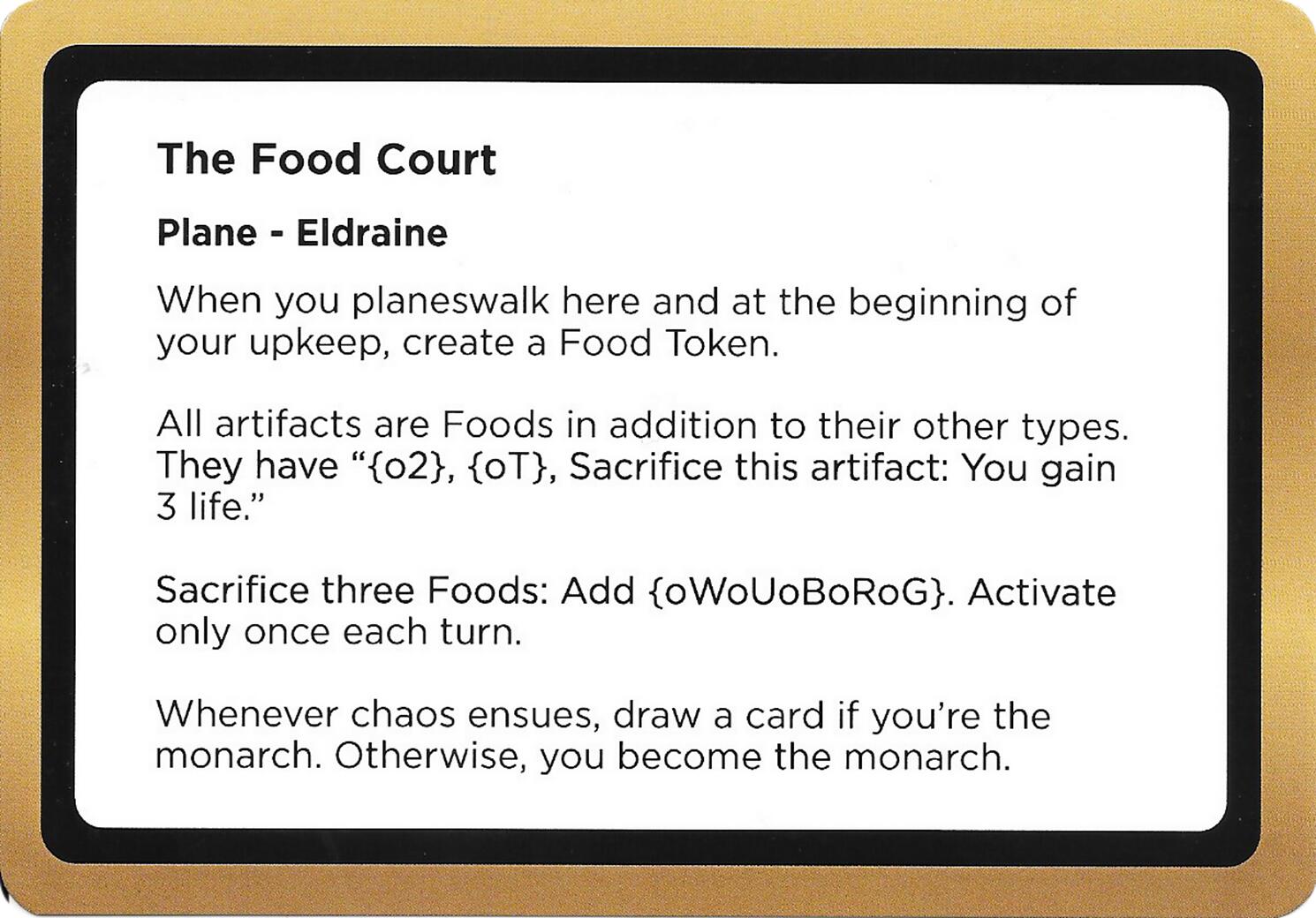 The Food Court (Black Lotus Unknown Planechase) [Oversize Cards] | Spectrum Games