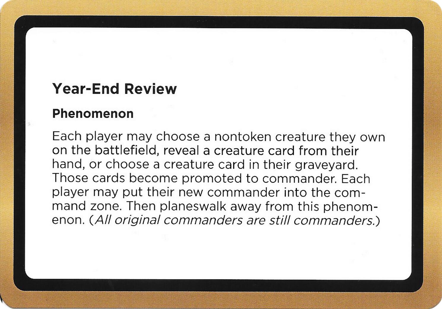 Year-End Review (Black Lotus Unknown Planechase) [Oversize Cards] | Spectrum Games