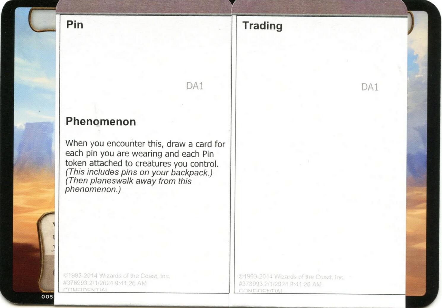Pin Trading (Black Lotus Unknown Planechase) [Oversize Cards] | Spectrum Games