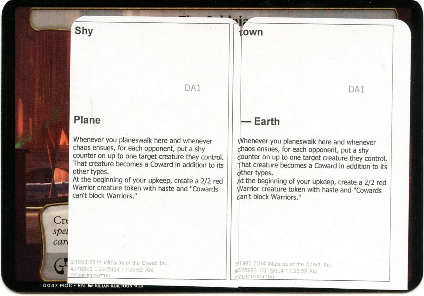 Shy Town (Black Lotus Unknown Planechase) [Oversize Cards] | Spectrum Games