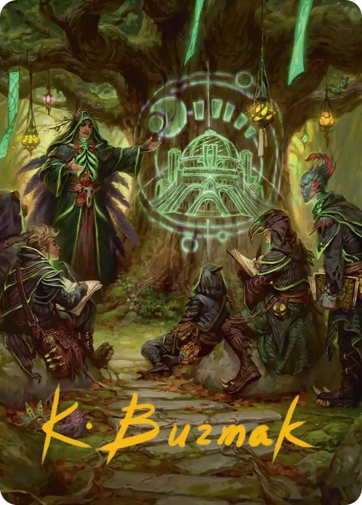 Sylvan Library Art Card (Gold-Stamped Signature) [Secrets of Strixhaven Art Series] | Spectrum Games