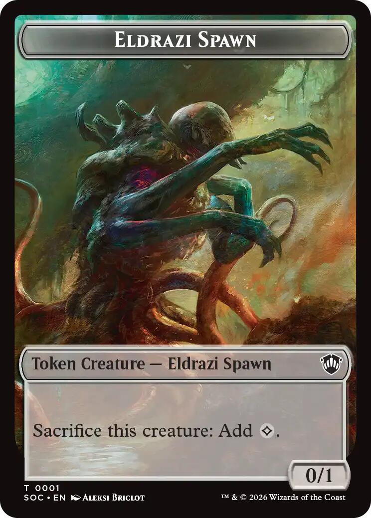 Eldrazi Spawn // Worm Double-Sided Token [Secrets of Strixhaven Commander Tokens] | Spectrum Games