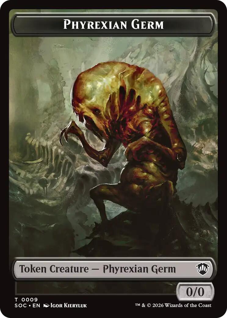 Phyrexian Germ // Treasure Double-Sided Token [Secrets of Strixhaven Commander Tokens] | Spectrum Games