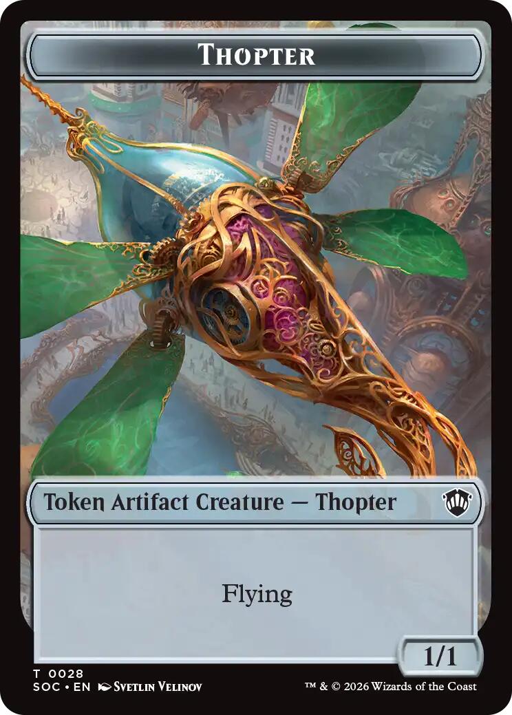Thopter // Fractal (0004) Double-Sided Token [Secrets of Strixhaven Commander Tokens] | Spectrum Games