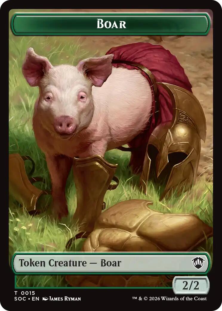 Boar // Fractal (0005) Double-Sided Token [Secrets of Strixhaven Commander Tokens] | Spectrum Games