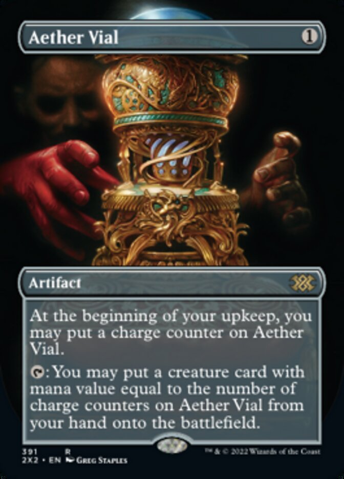 Aether Vial (Borderless Alternate Art) [Double Masters 2022] | Spectrum Games