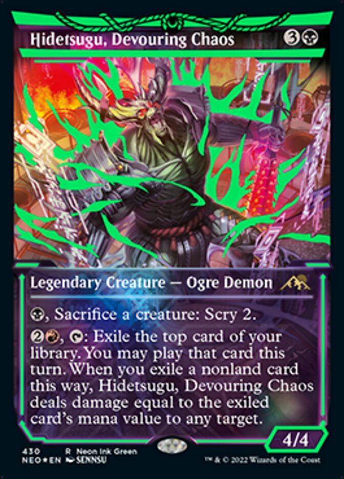 Hidetsugu, Devouring Chaos (Neon Ink Green) [Kamigawa: Neon Dynasty] | Spectrum Games