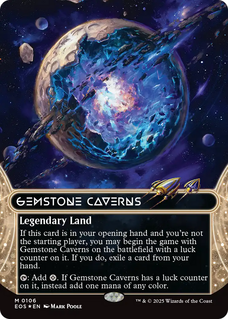 Gemstone Caverns (0106) (Borderless) (Galaxy Foil) [Edge of Eternities: Stellar Sights] | Spectrum Games
