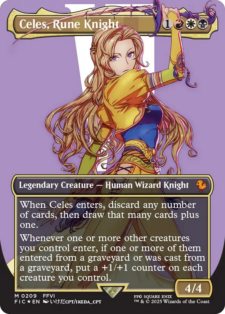 Celes, Rune Knight (Borderless) (Surge Foil) [FINAL FANTASY Commander] | Spectrum Games