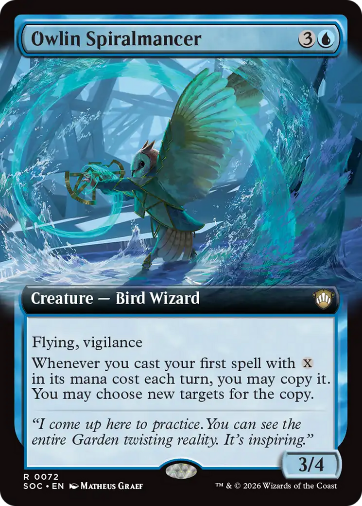 Owlin Spiralmancer (Extended Art) [Secrets of Strixhaven Commander] | Spectrum Games