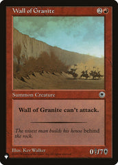 Wall of Granite [The List] | Spectrum Games