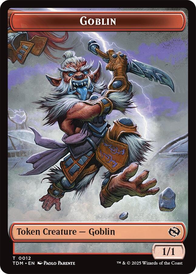 Dog // Goblin Double-Sided Token [Tarkir: Dragonstorm Commander Tokens] | Spectrum Games