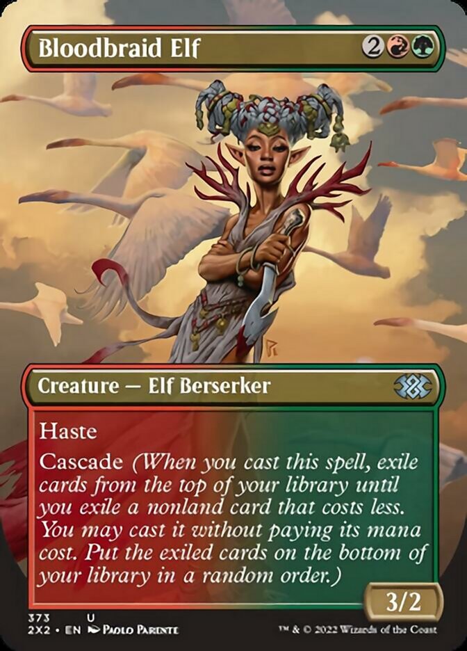 Bloodbraid Elf (Borderless Alternate Art) [Double Masters 2022] | Spectrum Games