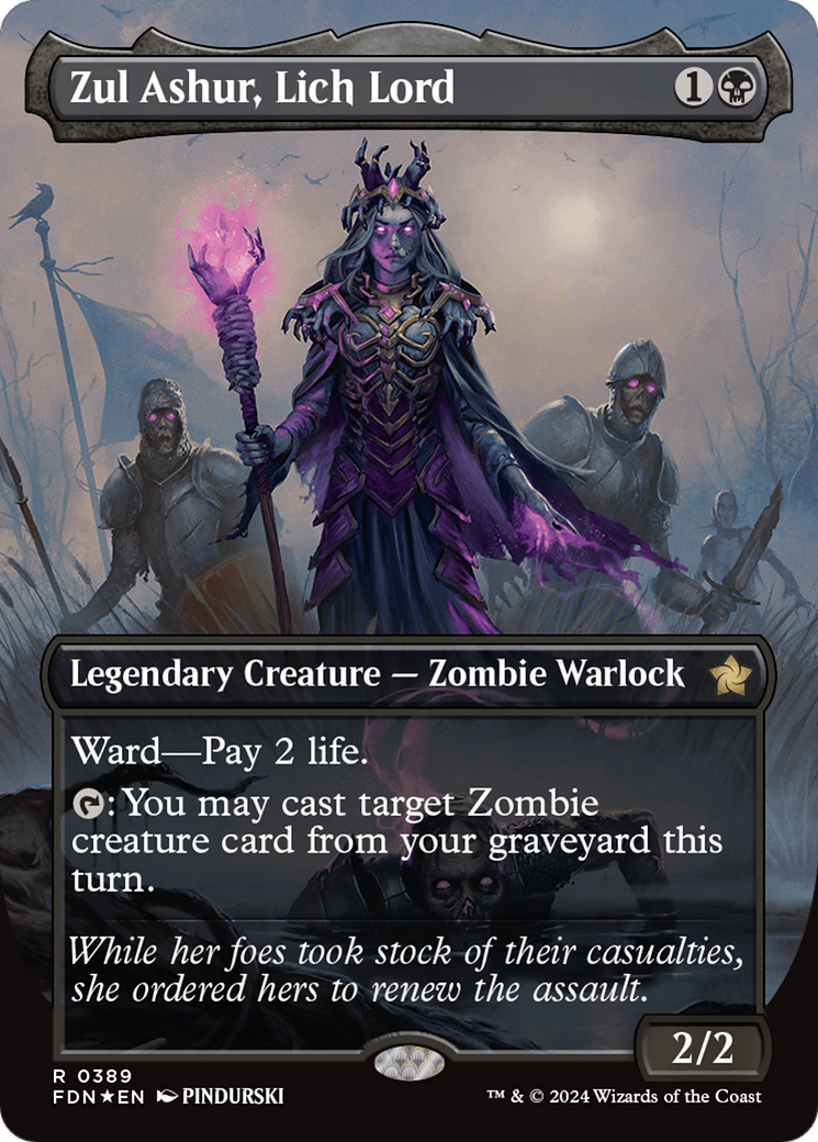 Zul Ashur, Lich Lord (Borderless) (Mana Foil) [Foundations] | Spectrum Games