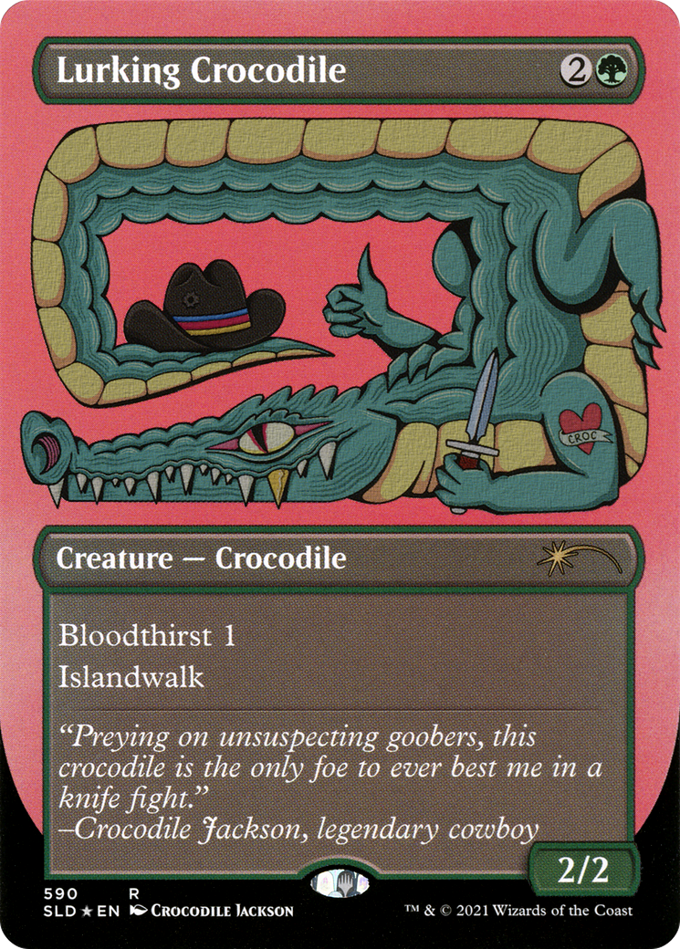 Lurking Crocodile (Foil Etched) [Secret Lair Drop Promos] | Spectrum Games