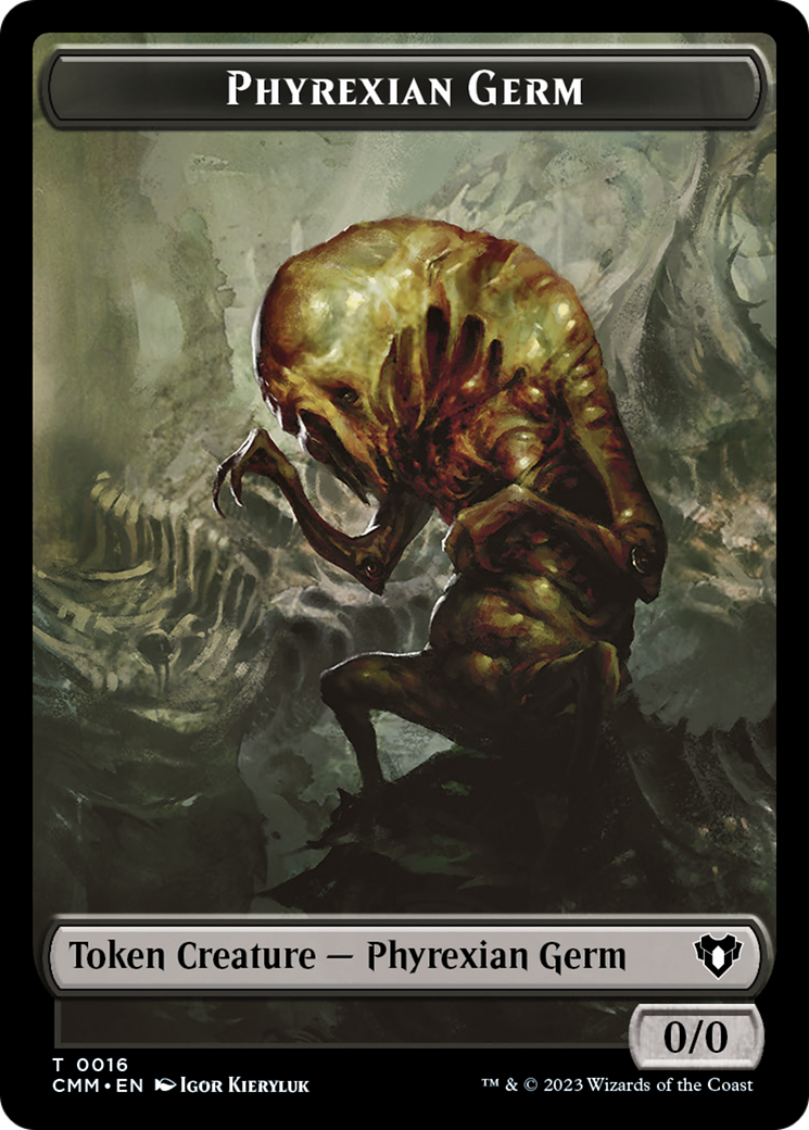 Manifest // Phyrexian Germ Double-Sided Token [Commander Masters Tokens] | Spectrum Games