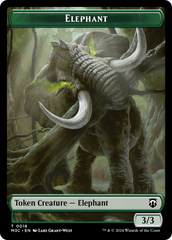 Zombie (Ripple Foil) // Elephant Double-Sided Token [Modern Horizons 3 Commander Tokens] | Spectrum Games