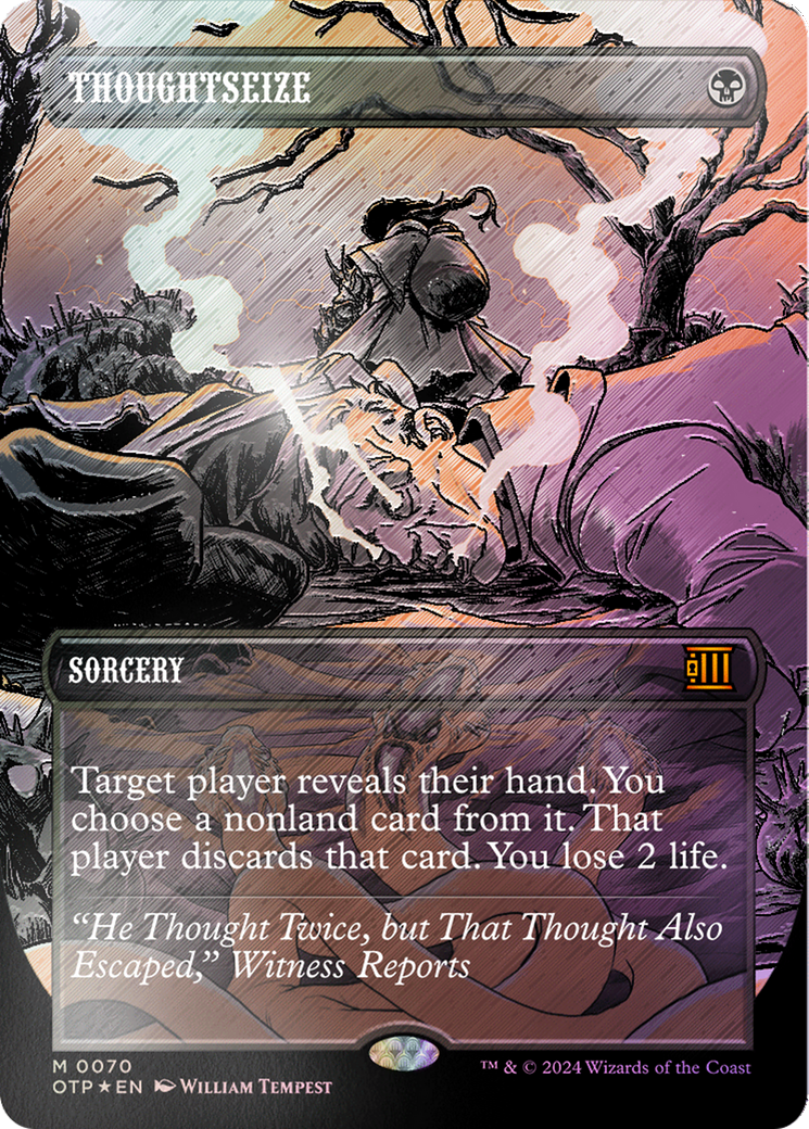 Thoughtseize (Textured Foil) [Outlaws of Thunder Junction: Breaking News] | Spectrum Games