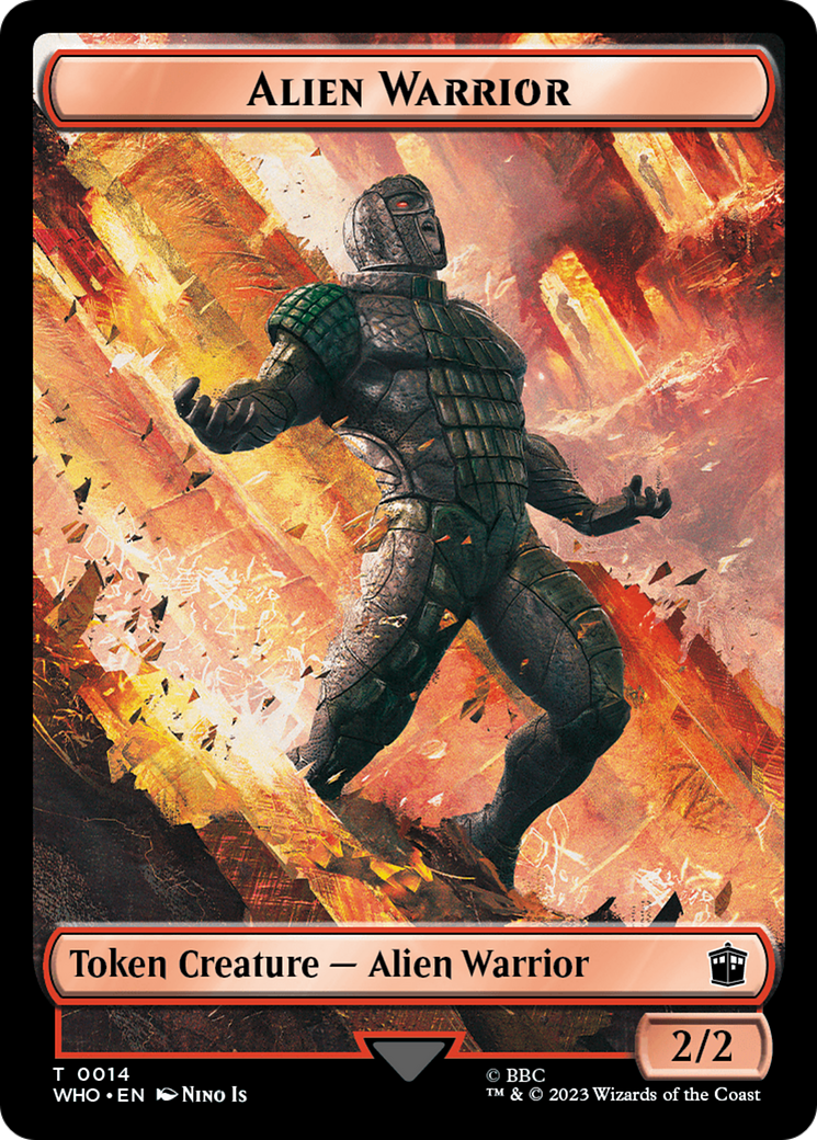 Soldier // Alien Warrior Double-Sided Token [Doctor Who Tokens] | Spectrum Games