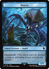 Spirit // Squid Double-Sided Token (Surge Foil) [FINAL FANTASY Commander Tokens] | Spectrum Games