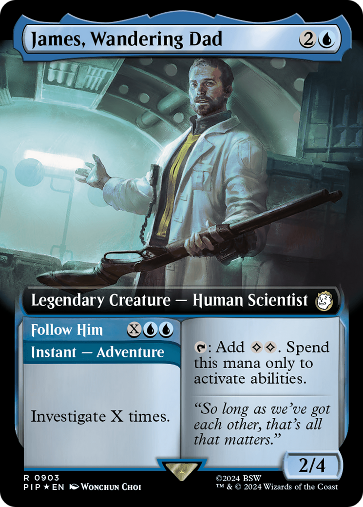 James, Wandering Dad // Follow Him (Extended Art) (Surge Foil) [Fallout] | Spectrum Games