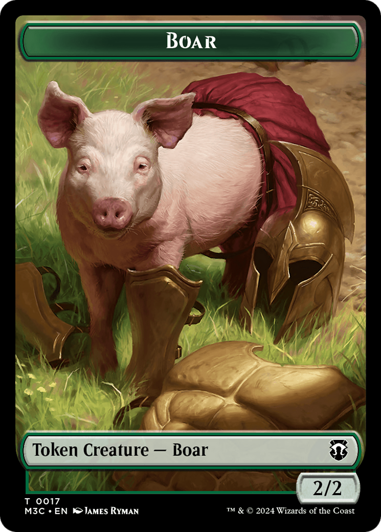 Boar (Ripple Foil) // Forest Dryad Double-Sided Token [Modern Horizons 3 Commander Tokens] | Spectrum Games