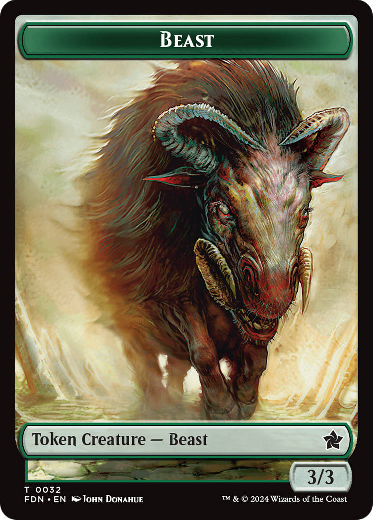 Dog // Beast (0032) Double-Sided Token [Foundations Tokens] | Spectrum Games