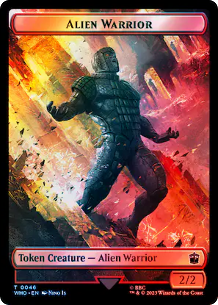 Dalek // Alien Warrior Double-Sided Token (Surge Foil) [Doctor Who Tokens] | Spectrum Games