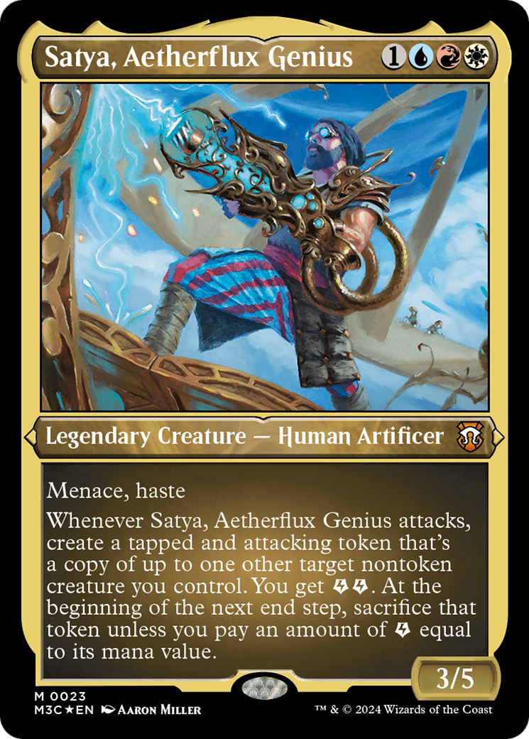 Satya, Aetherflux Genius (Foil Etched) [Modern Horizons 3 Commander] | Spectrum Games