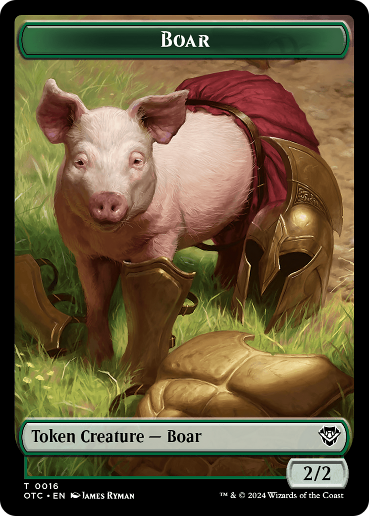 Boar // Manifest Double-Sided Token [Outlaws of Thunder Junction Commander Tokens] | Spectrum Games