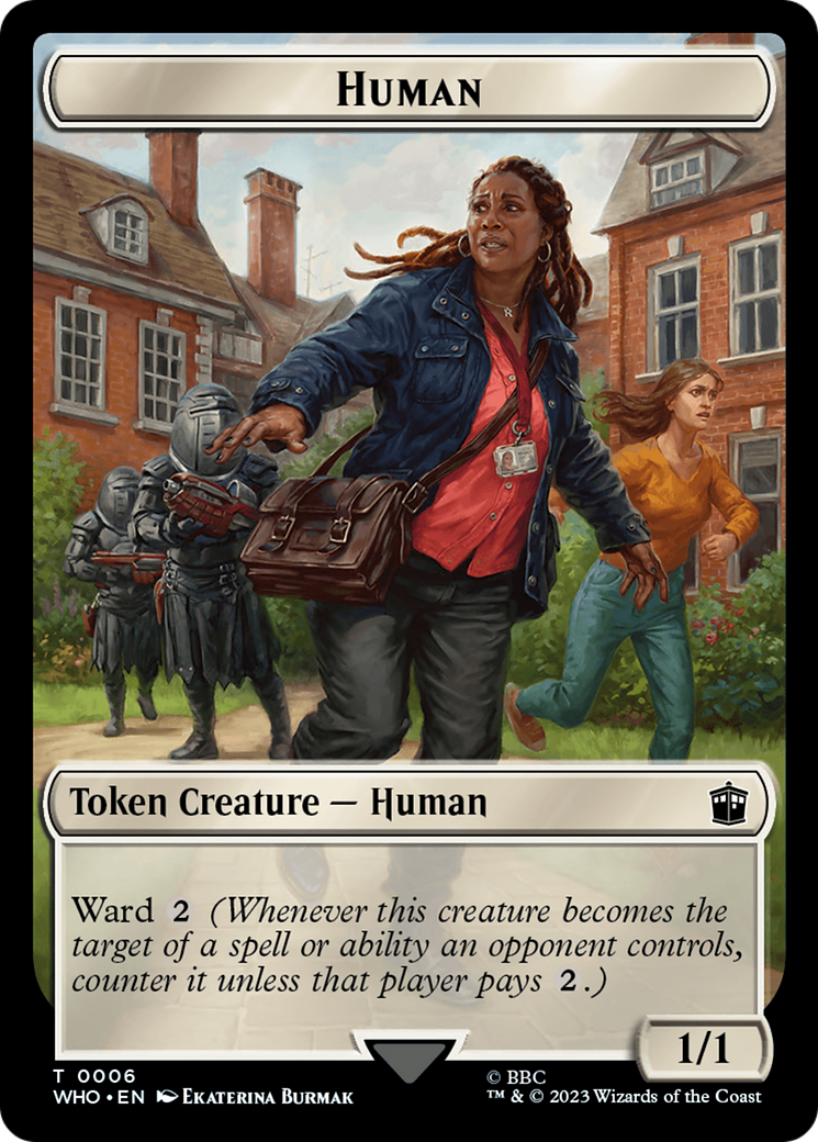 Human (0006) // Cyberman Double-Sided Token [Doctor Who Tokens] | Spectrum Games