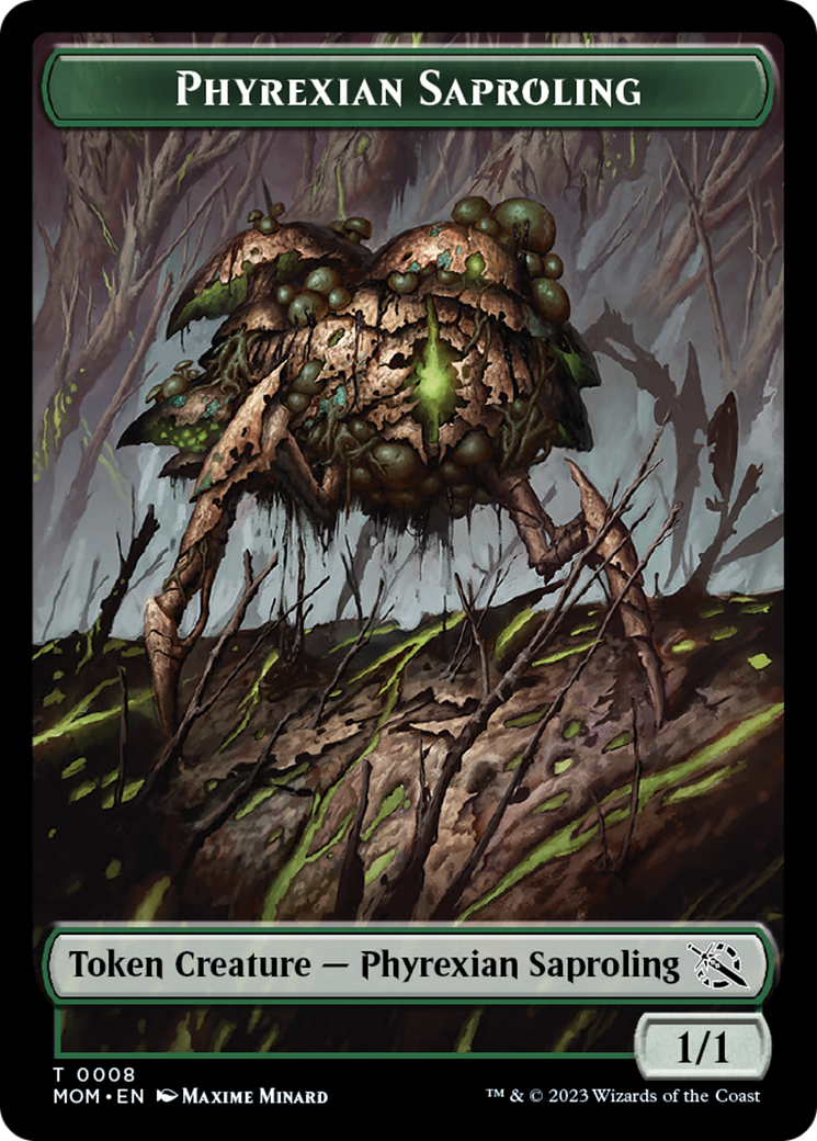 Warrior // Phyrexian Saproling Double-Sided Token [March of the Machine Tokens] | Spectrum Games