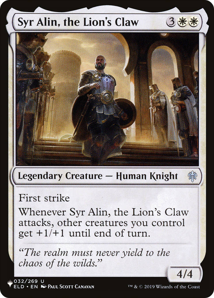 Syr Alin, the Lion's Claw [The List Reprints] | Spectrum Games